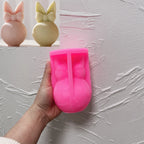 Pink silicone bow-topped bunny egg mold