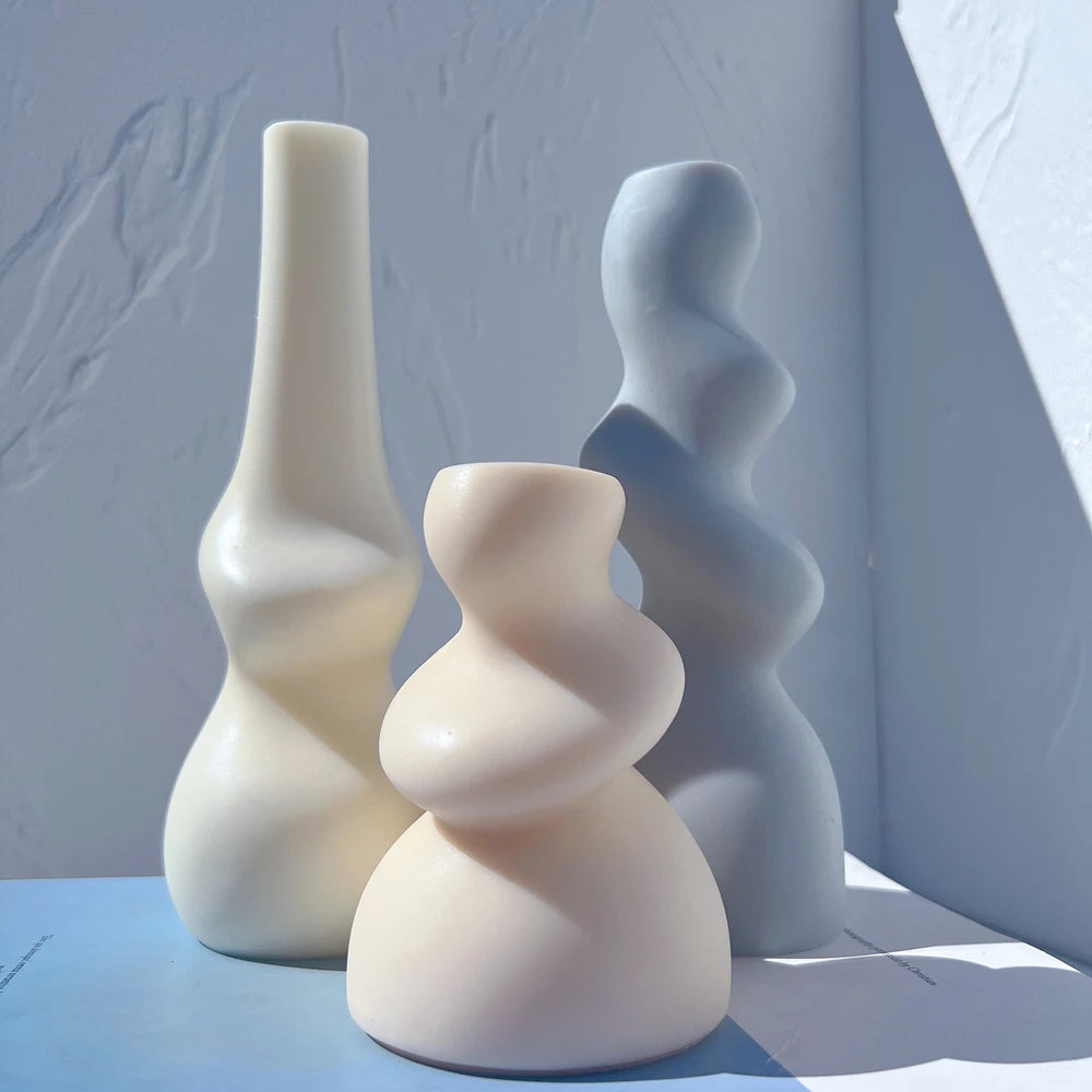 Three fluid curve castings with a wavy column, long neck and compact twist
