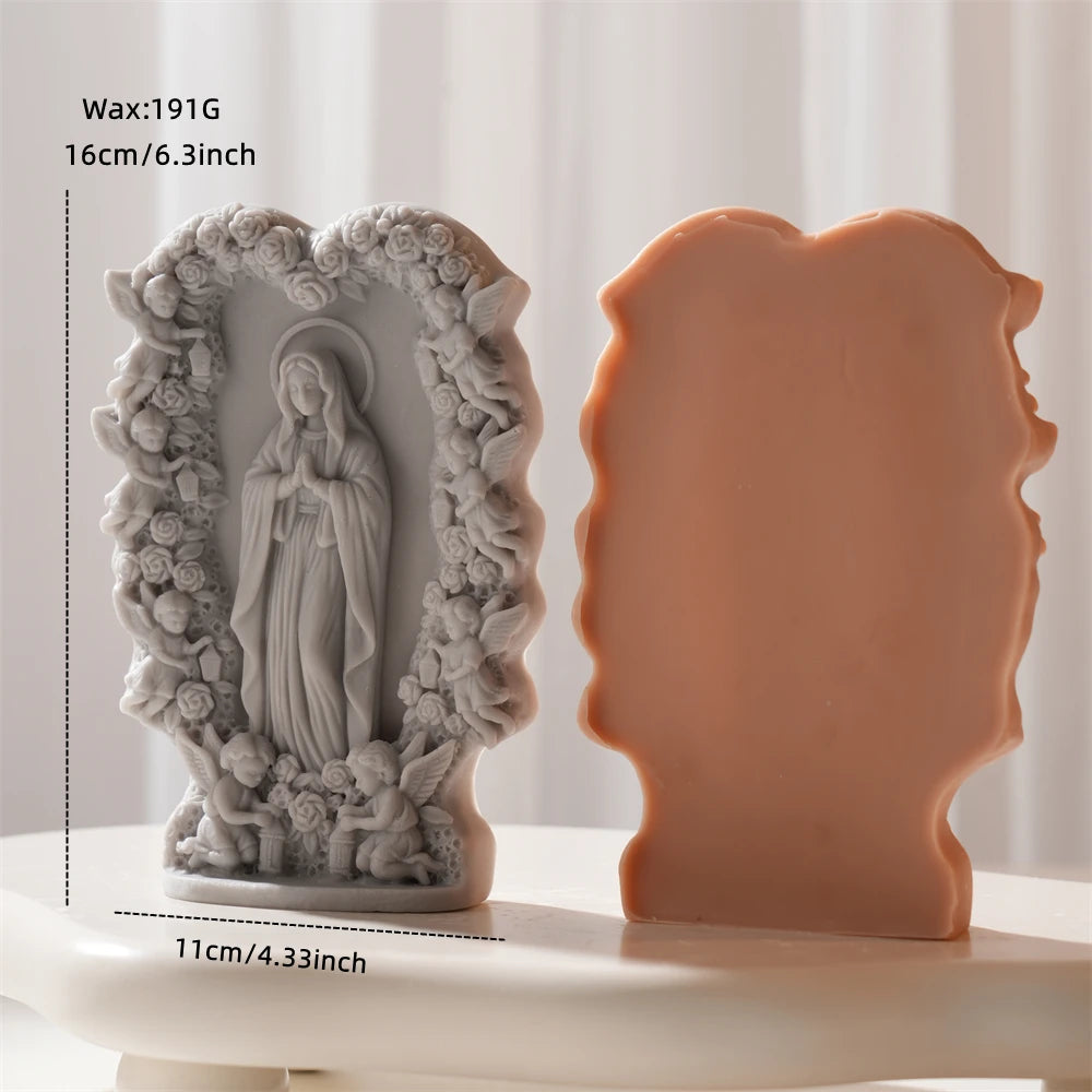 Relief chart showing 16 cm height, 11 cm width, smooth back and 191 g wax estimate