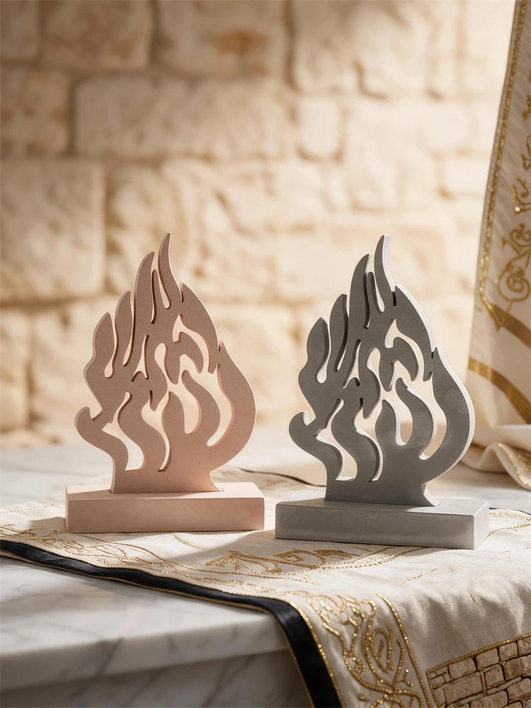 Angled flame plaque samples showing slender openwork sections
