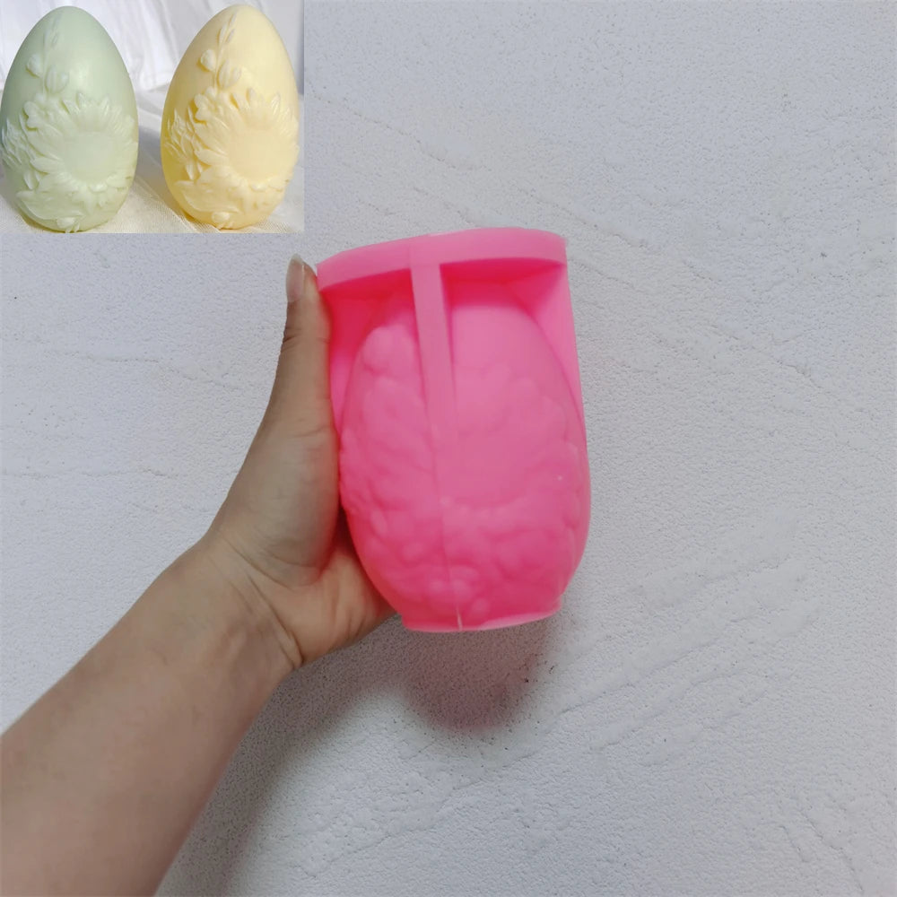 Pink Flower Sprigs egg mold with matching branching flower examples