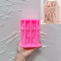 Pink silicone mold for tall gingerbread house design