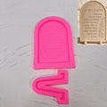Pink silicone arch plaque mold and separate base section beside beige SZ826 example