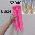 Pink silicone mold for large snowy Christmas tree style SZ040