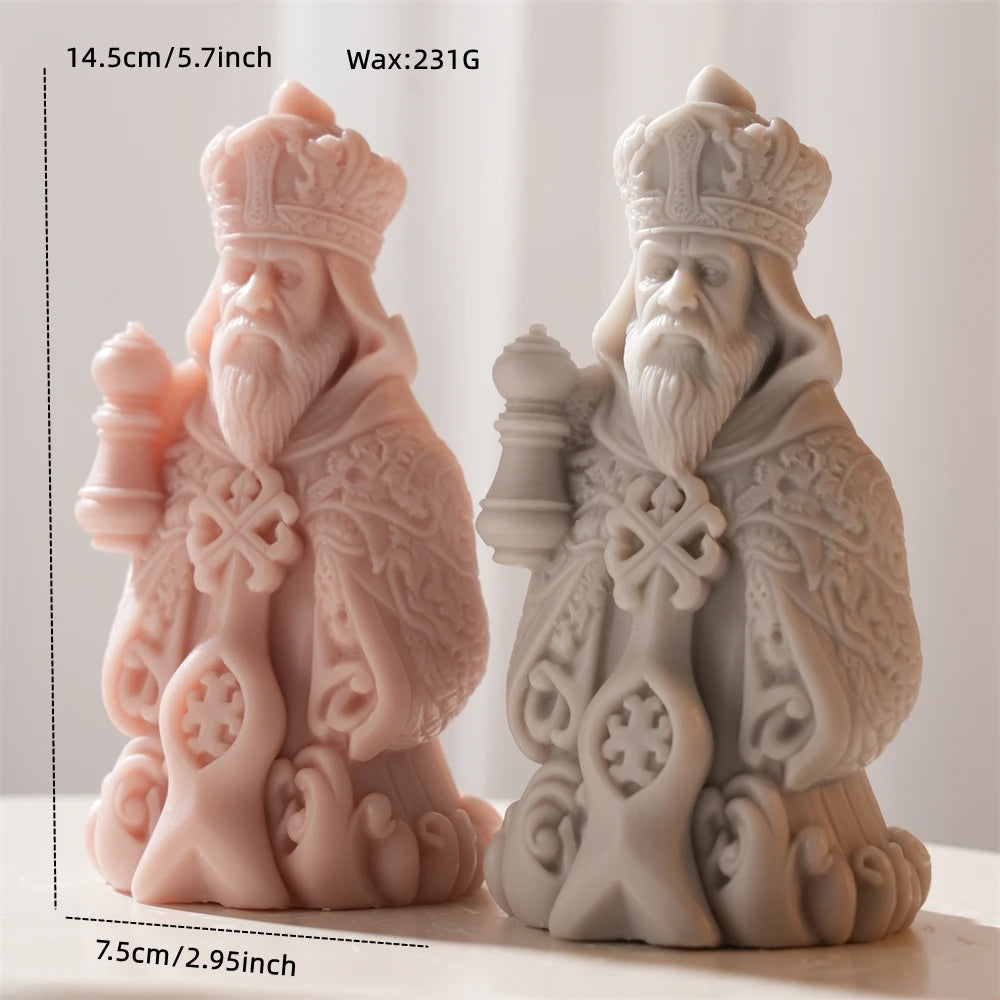 Bearded figure size diagram showing 14.5 cm height and 7.5 cm base width