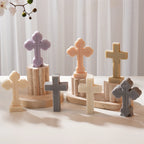 Four cross candle designs with straight or rounded ends and optional molded bases