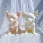 Two seated Chihuahua-style puppy castings with large upright ears