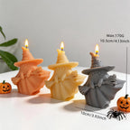 Ghost witch candle measurement graphic with height and width