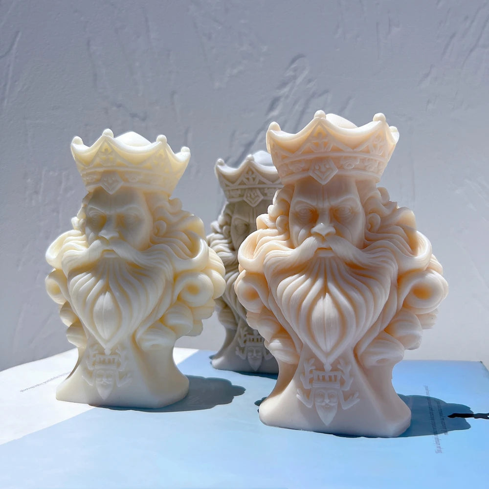 Two bearded crowned King castings