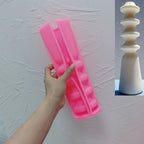 Pink silicone mold for smooth stacked-disc pillar design