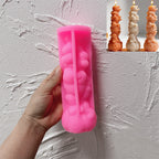 Tall pink silicone ghost pumpkin stack mold
