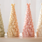 Close view of overlapping sculpted bows and bow tops