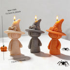 Witch size diagram showing 13.3 cm height, 7.5 cm width and 136 g wax reference