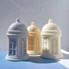 Gray, peach and cream domed lantern candle castings
