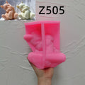 Pink silicone cat mold with tail and paw cavities