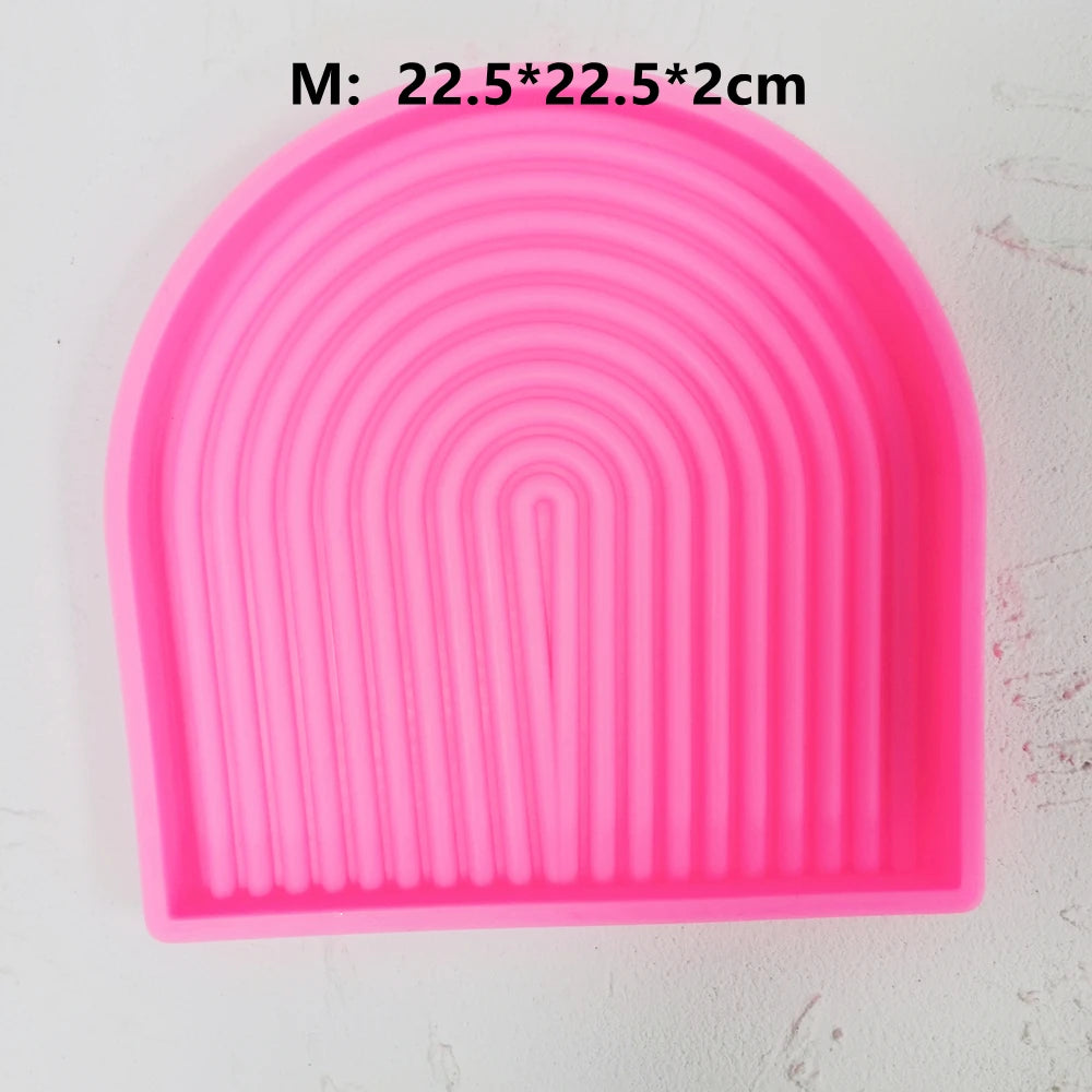 Pink Medium Arch mold with nested curved grooves
