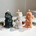 Three Christmas chimney animal candle examples