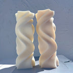 Two wave twist casting samples with irregular top edges