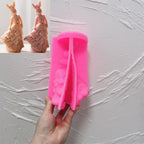 Pink silicone rabbit-in-gown mold with matching examples