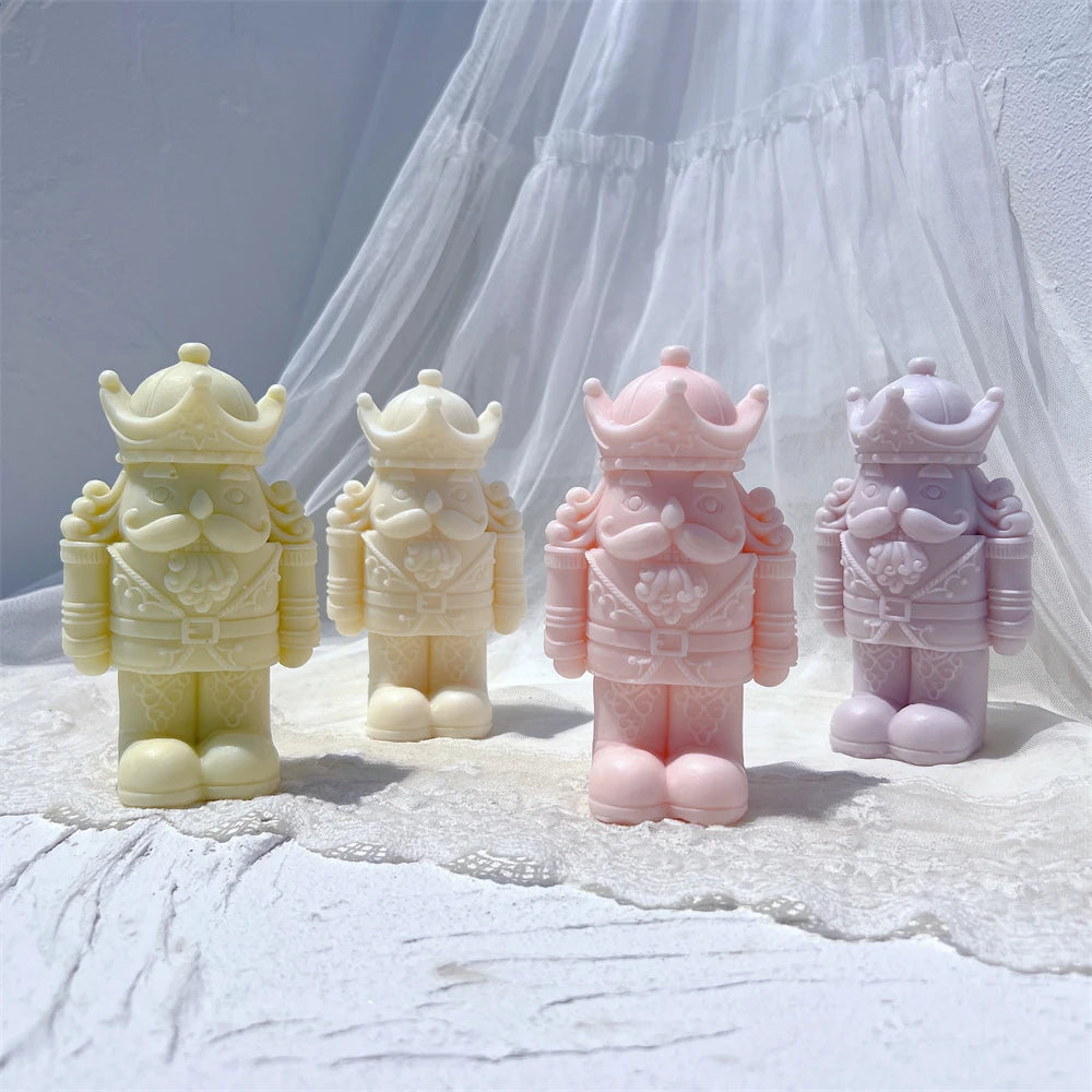 Group of colorful decorative nutcracker figures