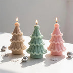 Knit-textured tiered trees with pompom tops