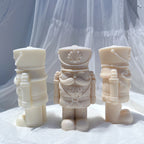 Front and side views of compact nutcracker figures
