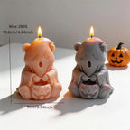 Ghost bear candle size graphic with 11.8 cm height, 9 cm width and 280 g wax reference