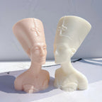 Peach and cream Nefertiti-style crowned bust castings
