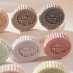 Decorative round Ramadan-themed medallions with patterned border