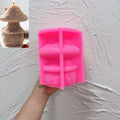 Pink silicone mold for tiered mushroom and round stem design