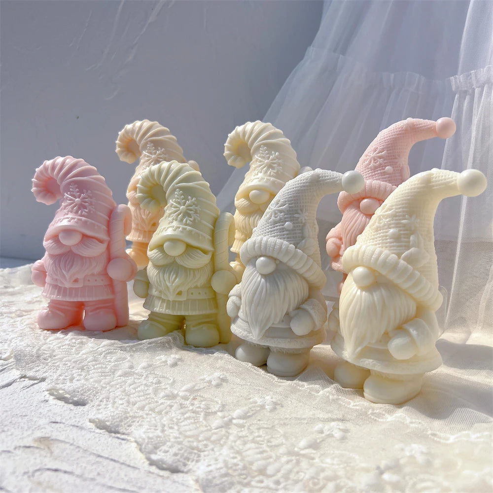 Angled Christmas gnome group showing little hands, noses and boots