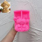 Pink silicone Santa-hat Highland cow mold
