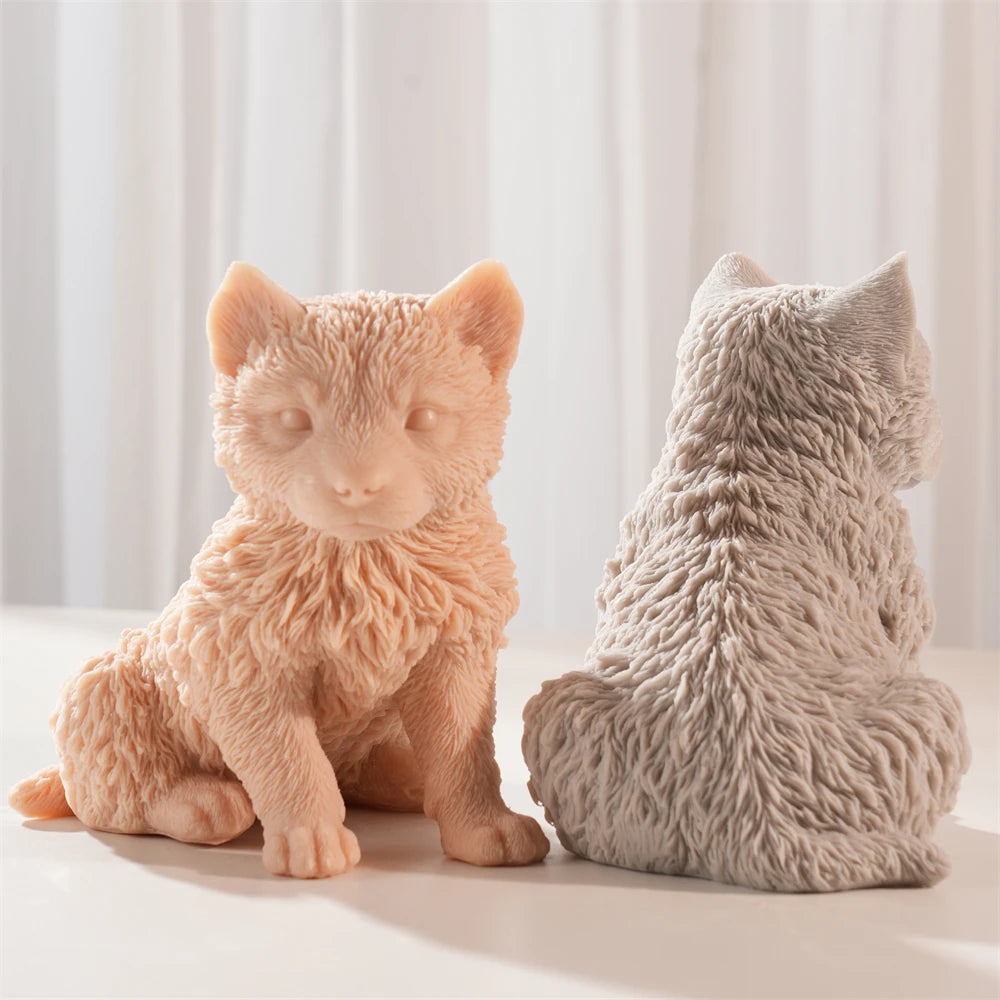 Front and rear views of the textured wolf cub casting