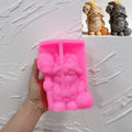 Pink silicone skull staff pumpkin gnome mold held open