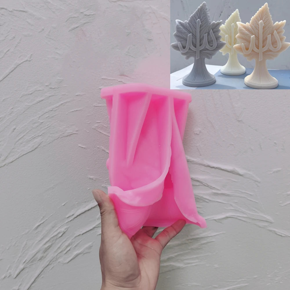 Pink silicone Script Bloom B pedestal mold with its distinct calligraphy design