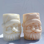 Angled Santa face pillars with layered beards