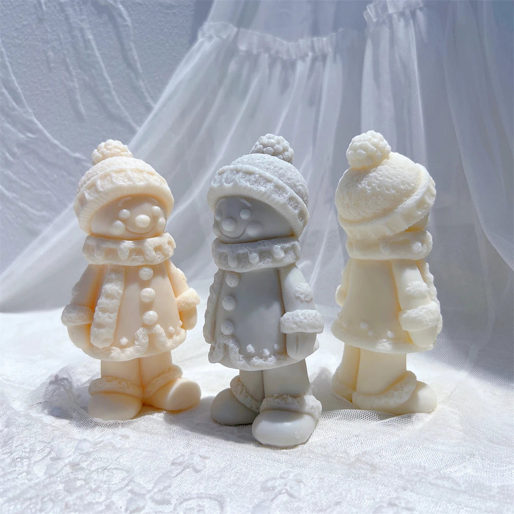 Winter characters showing hat and scarf detail from different angles