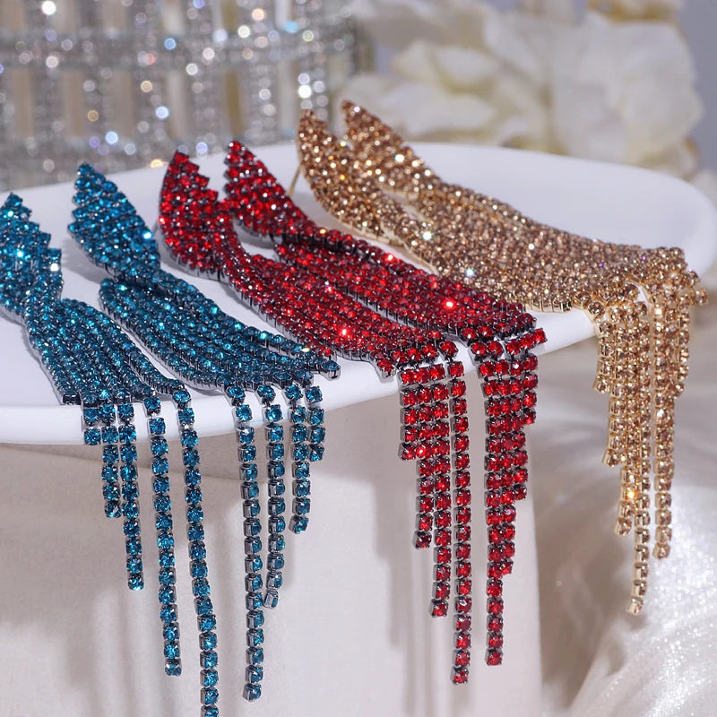 Long Full Rhinestone Earrings