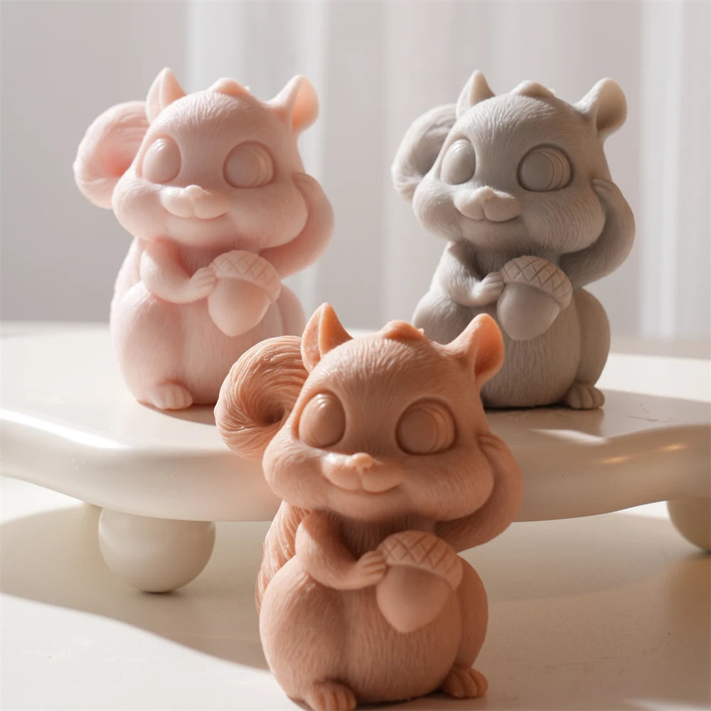 Pastel squirrel casting group with rounded cheeks and pointed ears