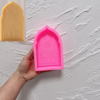 Pink silicone ornate mosque arch relief mold