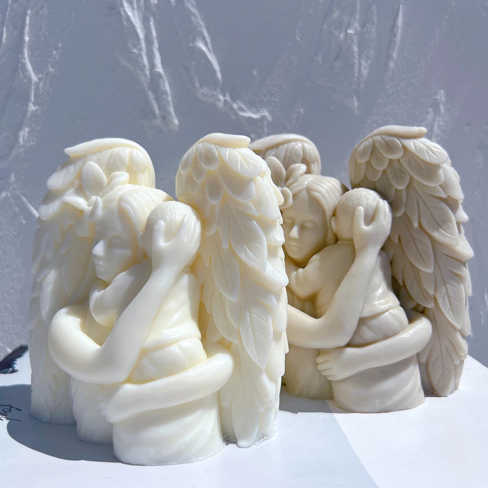 Angled winged mother-and-child casting examples