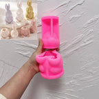 Pink Strawberry Rabbit mold components for the body and head lid