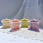Four stocking-mantel fireplace castings grouped together