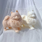 Peach and cream standing Pomeranian candle castings