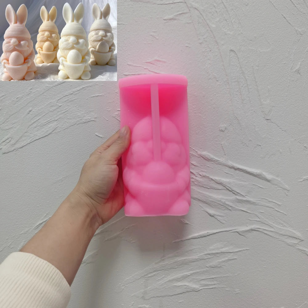 Pink Bunny Gnome B silicone mold