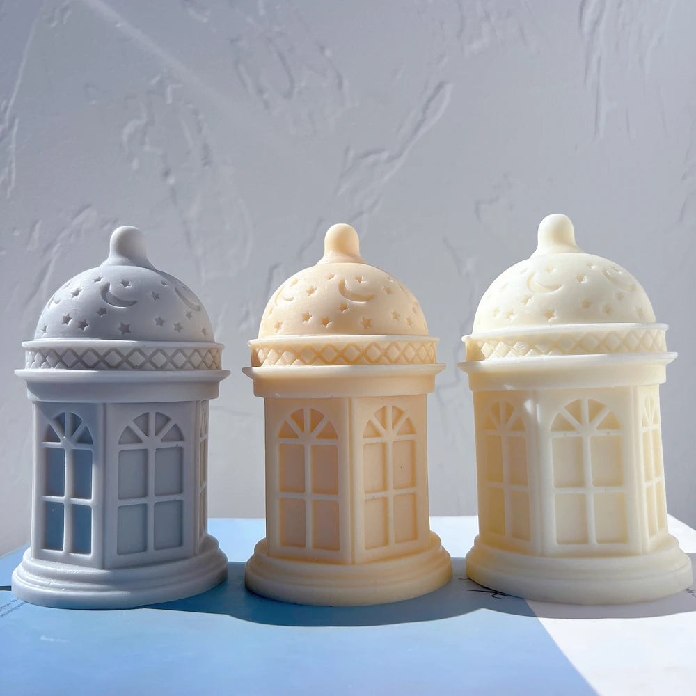 Three lantern-shaped castings viewed from the front