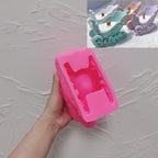 Pink silicone Christmas sleigh vessel mold