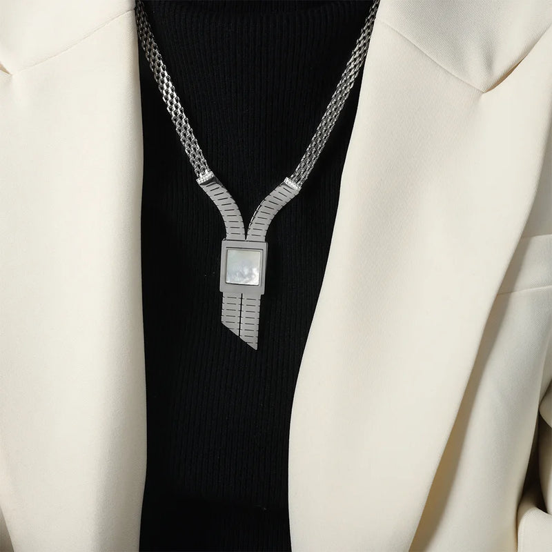 Aesthetic Chain Necklace Female Stainless Steel