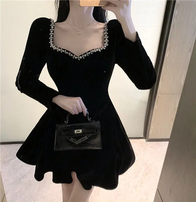 Evening Retro Velvet Short Dress