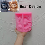 Pink Bear Design silicone mold beside bear trunk examples